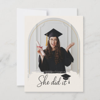 Cartão De Agradecimento Elegant Graduation | Modern Grad Thank You Card