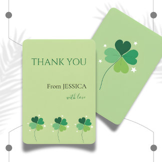 Cartão De Agradecimento Elegant Green Clover Zazzle Thank You Card