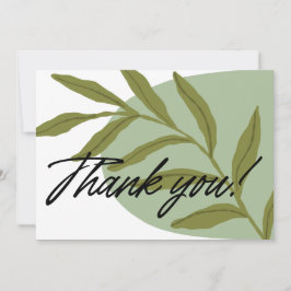 Cartão De Agradecimento Elegant Greenery Thank You Card | Minimalist Botan