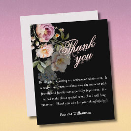 Cartão De Agradecimento Elegant Handpainted Floral Budget Retirement