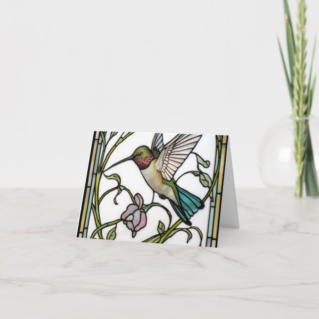 Cartão De Agradecimento Elegant hummingbird artwork botanical boho chic (Frente)