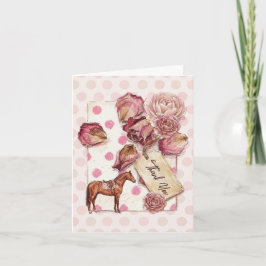 Cartão De Agradecimento Elegant Hunter's Equestrian Birthday 