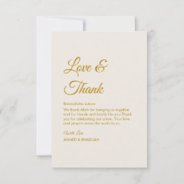 Cartão De Agradecimento Elegant Islamic Wedding Thank You Card