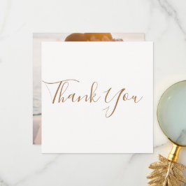 Cartão De Agradecimento Elegant Ivory Photo Wedding Thank You Card