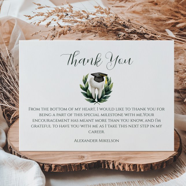 Cartão De Agradecimento Elegant Laurel Dental Graduation (Criador carregado)
