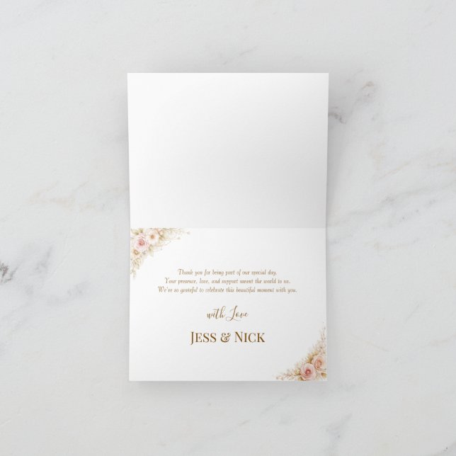 Cartão De Agradecimento Elegant Magical Whimsical Wedding Thank You Card  (Interior)