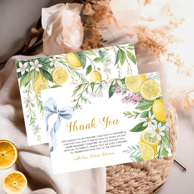 Cartão De Agradecimento Elegant Mediterranean Bridal Shower Thank You Card (Criador carregado)
