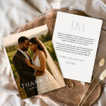 Cartão De Agradecimento Elegant Minimalist Photo Wedding<br><div class="desc">Express your gratitude with timeless simplicity. This elegant minimalist wedding thank you card highlights your favorite photo with clean, modern typography and understated luxury. The balanced layout and neutral tones create a polished, sophisticated look that feels warm, heartfelt, and effortlessly stylish. Personalize it with your names, wedding date, and photo...</div>