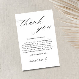 Cartão De Agradecimento Elegant Minimalist Wedding Thank You Card