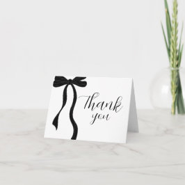 Cartão De Agradecimento Elegant Modern Black Bow Birthday