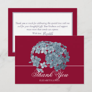 Cartão De Agradecimento Elegant Modern Light Blue Floral Cluster Thank You