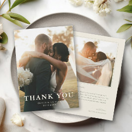 Cartão De Agradecimento Elegant Modern Photo Wedding