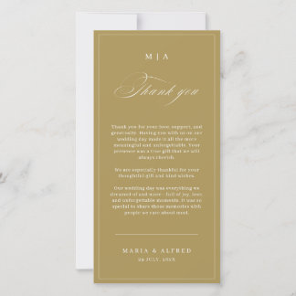 Cartão De Agradecimento Elegant Monogram Wedding Thank You Card QR Code