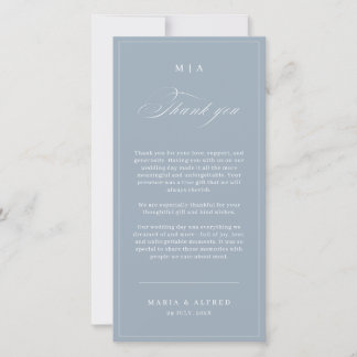 Cartão De Agradecimento Elegant Monogram Wedding Thank You Card QR Code