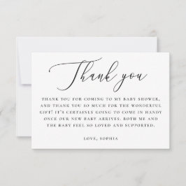 Cartão De Agradecimento Elegant Neutral Baby Shower | Minimalist Script