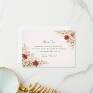Cartão De Agradecimento Elegant Neutral Floral Appreciation