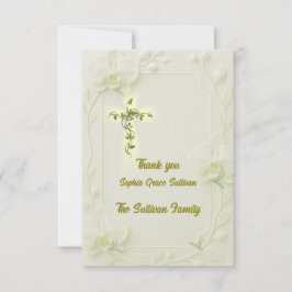 Cartão De Agradecimento Elegant Orchid and Vine Cross thank you card