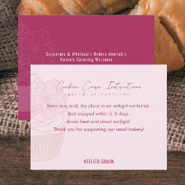 Cartão De Agradecimento Elegant Pink Cupcake Cookie Care Instructions