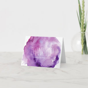 Cartão De Agradecimento Elegant Purple Watercolor Wash