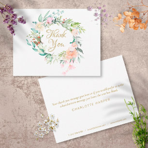 Cartão De Agradecimento Elegant Roses Garland Business Thank You Card