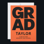 Cartão De Agradecimento Elegant Script Black Orange Graduation<br><div class="desc">Celebrate your graduation milestone with a bold typography thank you card featuring a striking black orange design and clean minimalist style. This elegant graduation thank you card is perfect for a proud graduate sharing appreciation with friends and family after their class of celebration. The classic layout keeps the message simple...</div>