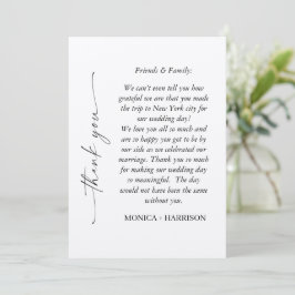 Cartão De Agradecimento Elegant Script Thank You Card with Photo