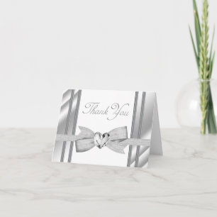 Cartão De Agradecimento Elegant Silver Thank You Cards