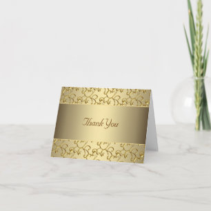 Cartão De Agradecimento Elegant Swirl Gold Thank You