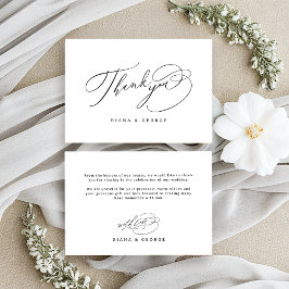 Cartão De Agradecimento Elegant Swirl Script Simple Wedding