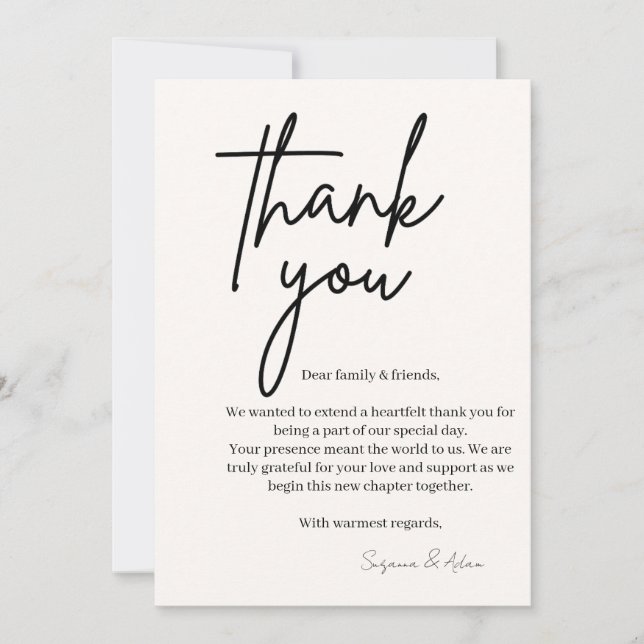 Cartão De Agradecimento elegant thank you card (Frente)
