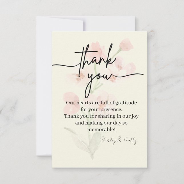 Cartão De Agradecimento Elegant Thank You Card (Frente)
