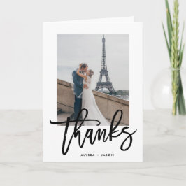 Cartão De Agradecimento Elegant Thanks | Foto de Casamento