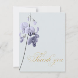 Cartão De Agradecimento Elegant Violet and Mint Wedding Thank You Card