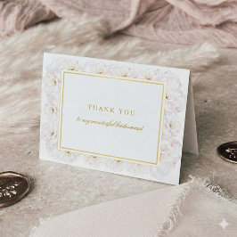 Cartão De Agradecimento Elegant White Floral thank you Bridesmaid card