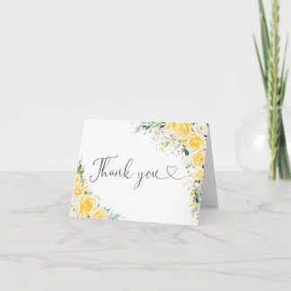 Cartão De Agradecimento Elegant Yellow Floral Thank You Card