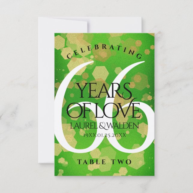 Cartão De Agradecimento Elegante 66º aniversário de casamento de Titanite (Frente)