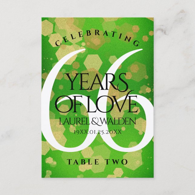 Cartão De Agradecimento Elegante 66º aniversário de casamento de Titanite (Frente)