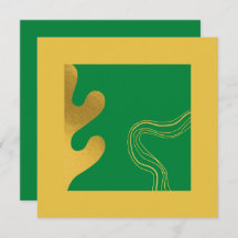 Elegante Abstrato Dourado Real Verde