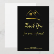 Elegante Agência Imobiliária Preto e Dourado
