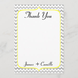Cartão de Agradecimento Elegante Amarelo e Cinza C