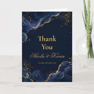 Cartão De Agradecimento Elegante Aniversário de Casamento de Tinta Alcoóli