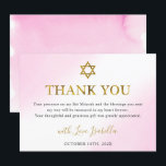 Cartão De Agradecimento Elegante Aquarela Pastel Rosa Dourado Bat Mitzvah<br><div class="desc">Elegante Aquarela Pastel Rosa Dourado Bat Mitzvah Cartões de agradecimentos</div>