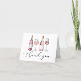 Cartão De Agradecimento Elegante Aquarela Vino antes dos Votos Obrigada