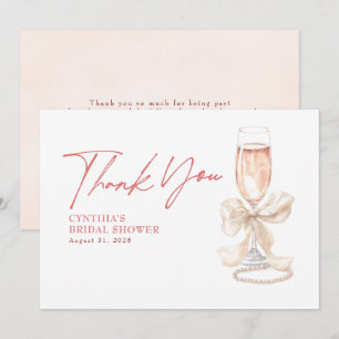 Cartão De Agradecimento Elegante Arco Branco Prosecco Bridal Shower Agrade