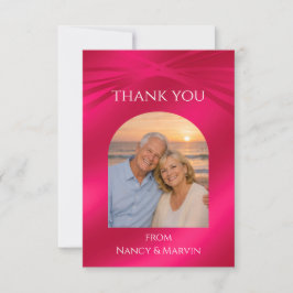 Cartão De Agradecimento Elegante Arco de Foto com Texto Personalizado em V