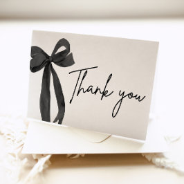 Cartão De Agradecimento Elegante Arco Preto Moderno Ela Está Casando