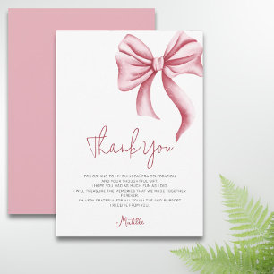 Cartão De Agradecimento Elegante Arco Rosa Simples Quinceanera