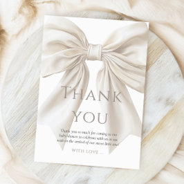 Cartão De Agradecimento Elegante Beige Arco Sexo Chá de fraldas Neutro