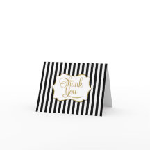 Elegante Black Dourado Stripe Obrigado