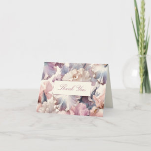 Cartão De Agradecimento Elegante Blush Floral Classic Formal Chá de panela